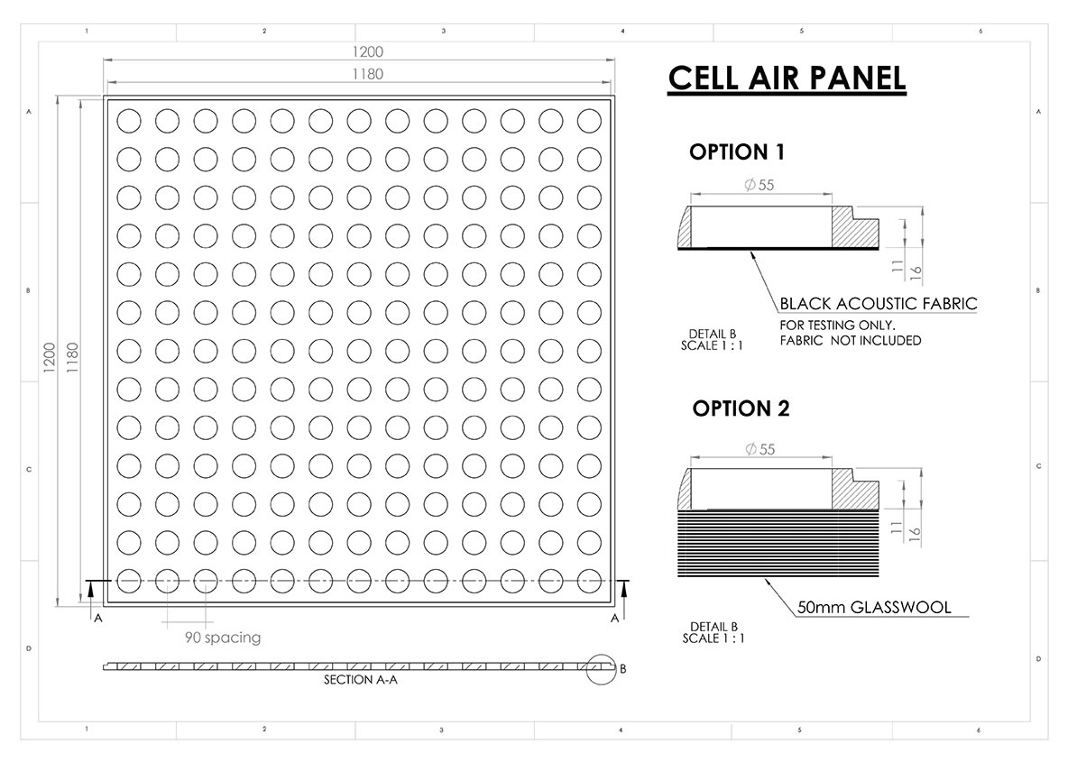 cell air sound absorbtion panels