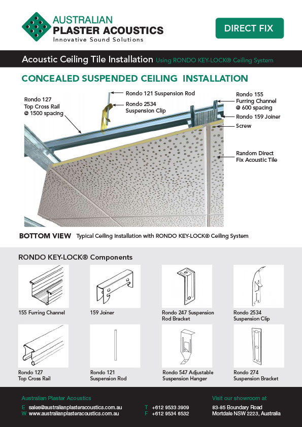 Acoustic Ceiling Tile - Direct Fix Installation