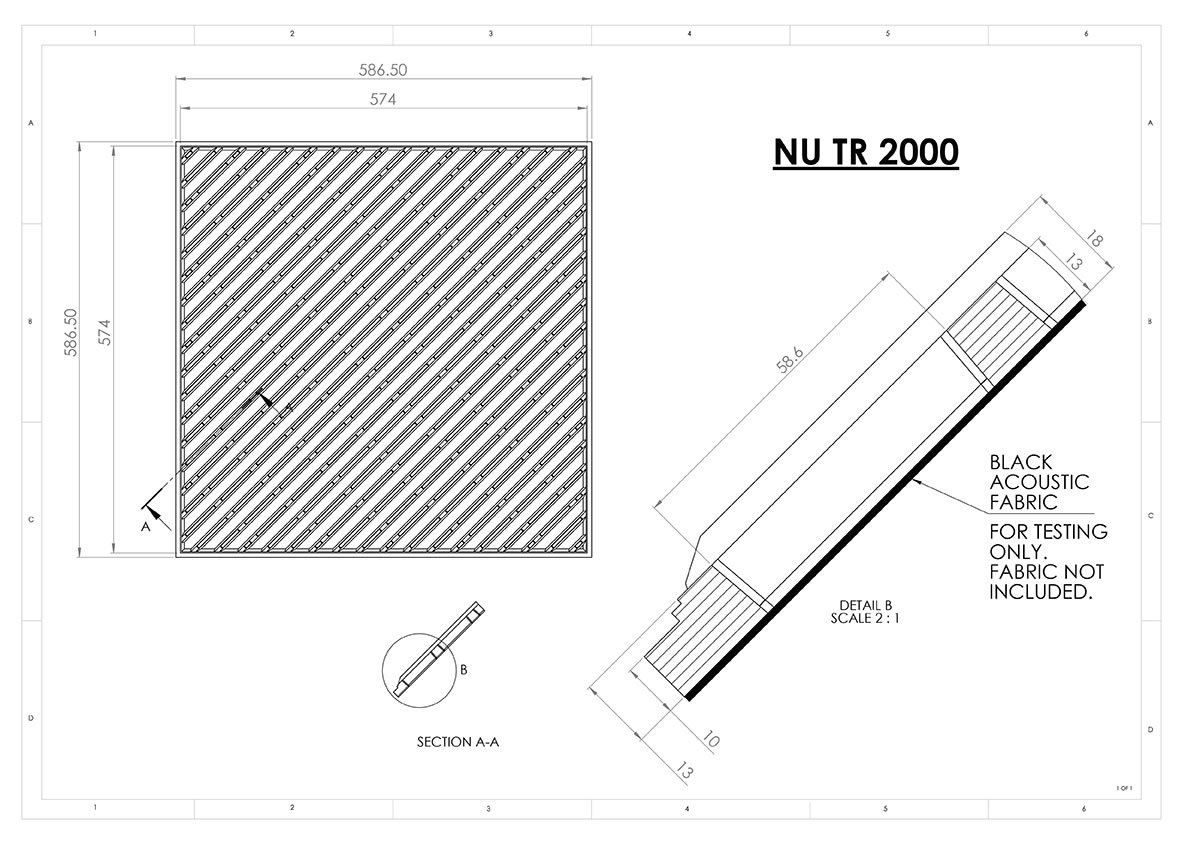 Nu TR2000 sound absorbtion